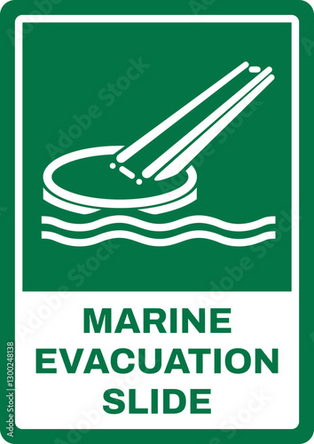 emergency and first aid safety signs v2 uppercase text_marine evacuation slide_portrait size a4/a3/a2/a1	 
