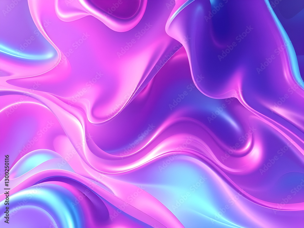 Fototapeta premium 3D abstract background with fluid shapes, neon glass, smooth gradients, and dynamic lighting, creating depth and a futuristic feel.