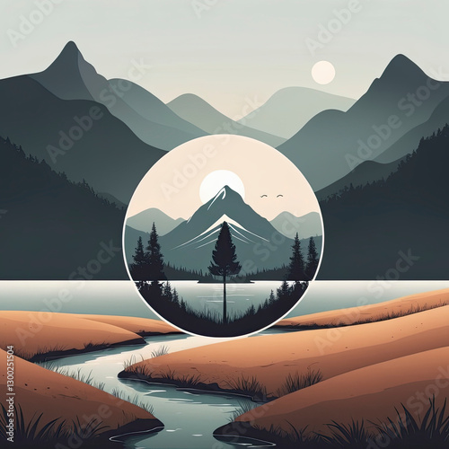 illustration landscape logo
