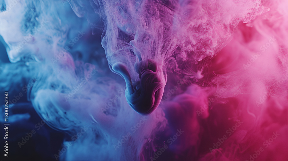 Multicolored smoke from a vape of green and red color of the strange mystical form on on a black isolated background Multicolored smoke from a vape of green and red color of the strange mystical form on on a black isolated background