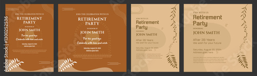 Retirement party flyer layout social media post design vintage royal traditional chill old ancient invitation card celebration festive senior Happy retirement flyer. vintage, traditional
