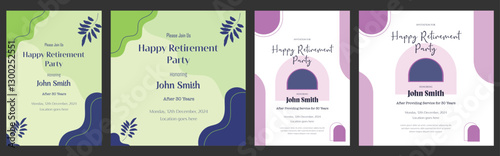 Retirement party flyer layout social media post design vintage royal traditional chill old ancient invitation card celebration festive senior Happy retirement flyer. vintage, traditional