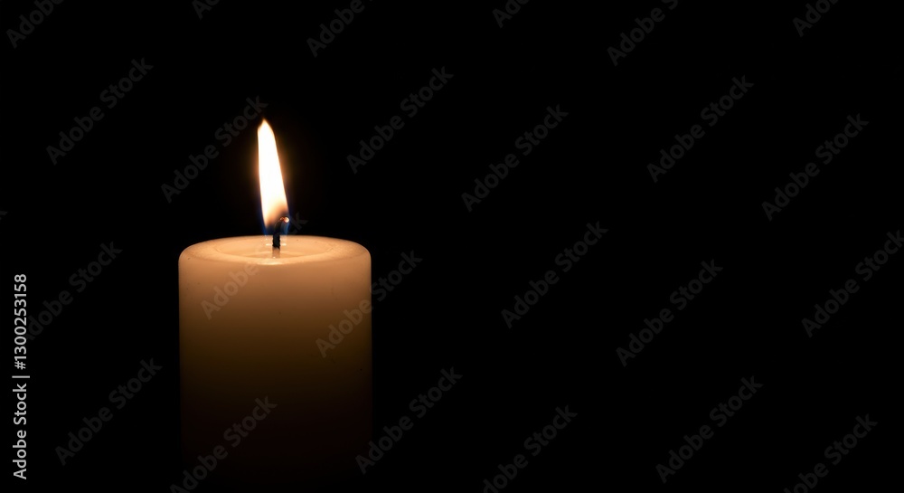 Candle Burning in the Darkness Creating Warm Light and Soft Glow Candle Burning in the Darkness Creating Warm Light and Soft Glow