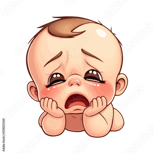 cute baby crying vector illustration