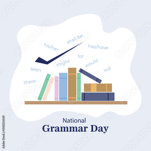 National Grammar Day is celebrated on March 4. Vector, illustration.
