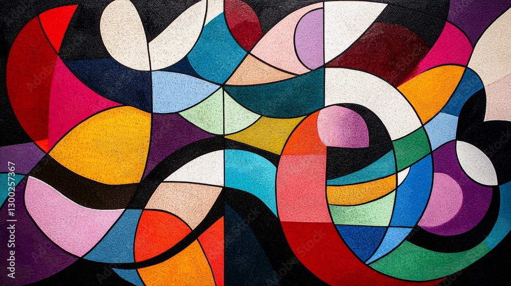 Fototapeta premium Colorful Abstract Mural on Wall (1)