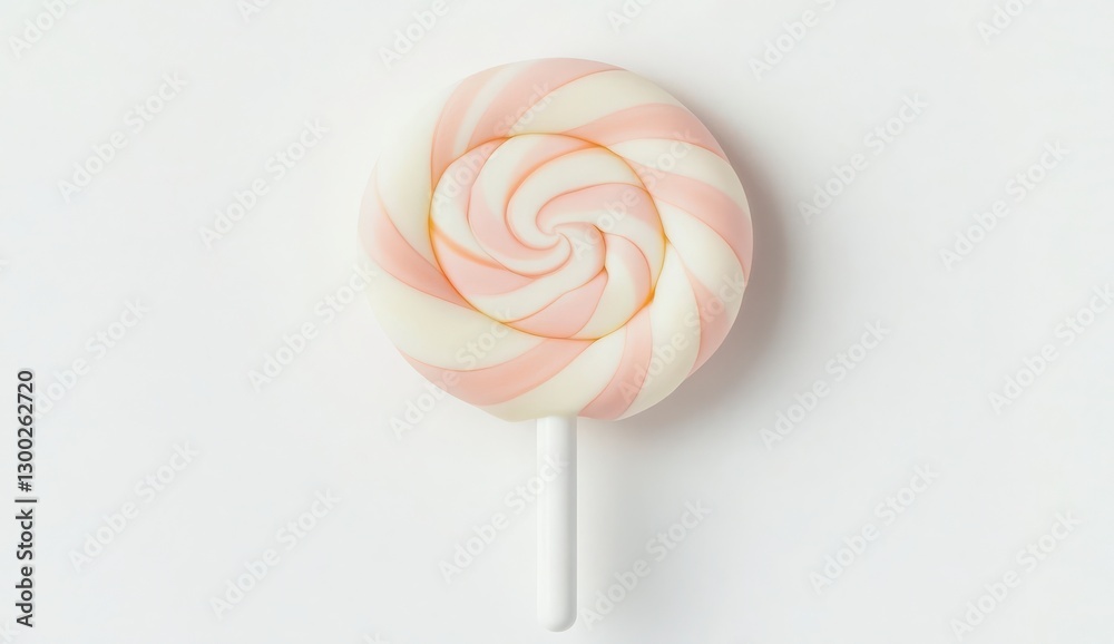 Colorful Swirl Lollipop on White Background with Bright Colors