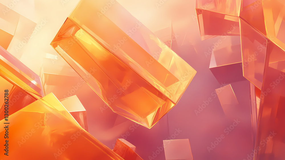 An abstract representation of mental clarity, with translucent, floating geometric shapes. 