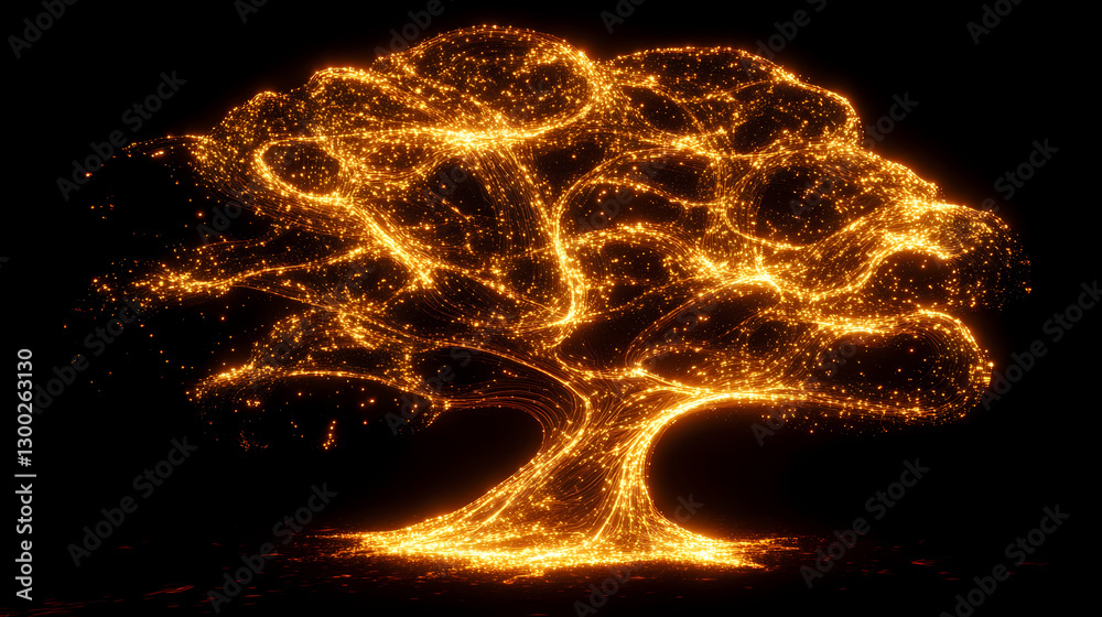 An artistic rendering of a brain made of glowing neural pathways, symbolizing mindfulness.