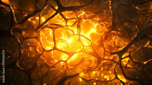 Obraz na płótnie An artistic rendering of a brain made of glowing neural pathways, symbolizing mindfulness. w salonie