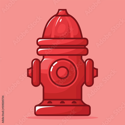Hydrant for fireman in the street vector illustration in 2d cartoon style with simple shape. perfect for design asset or sticker with theme fire fighter 
