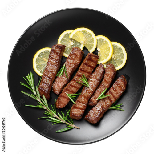 grilled steak with vegetables