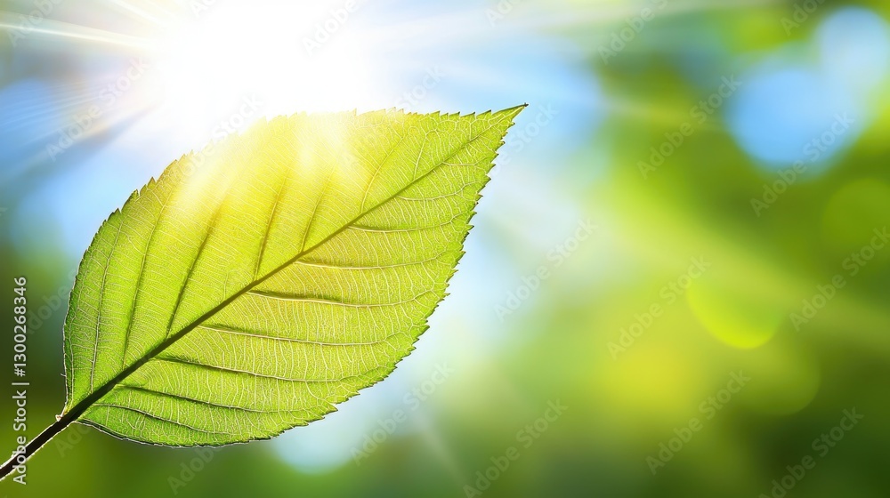 Sunlit leaf, nature, spring, bokeh background, ecology Sunlit leaf, nature, spring, bokeh background, ecology