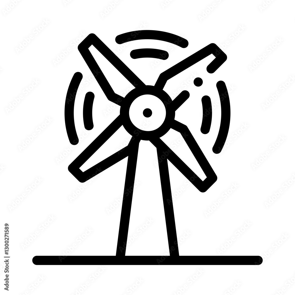 Obraz premium wind energy line icon