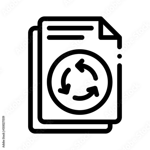 recycled paper line icon