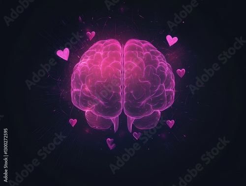 Love and brain power concept