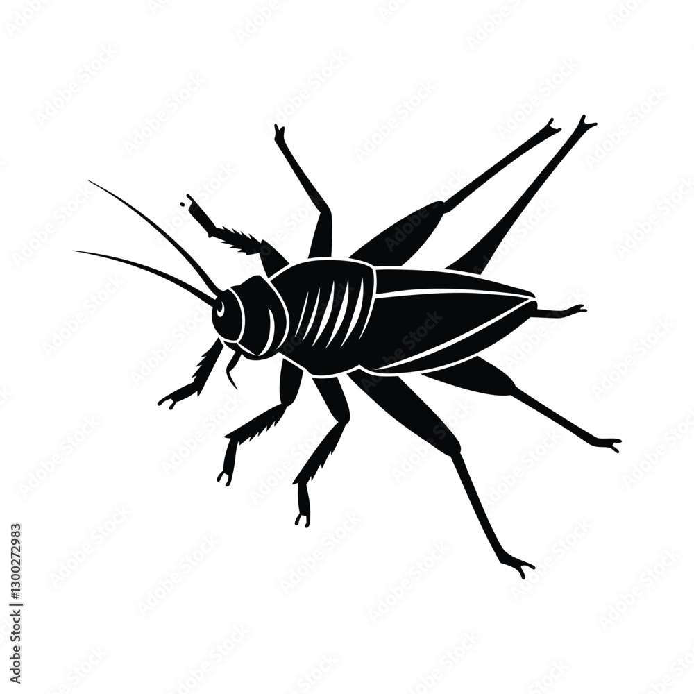 Crickets silhouette isolated on white background Crickets silhouette isolated on white background