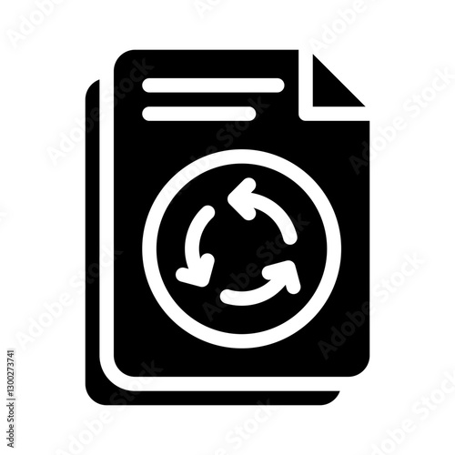 recycled paper glyph icon