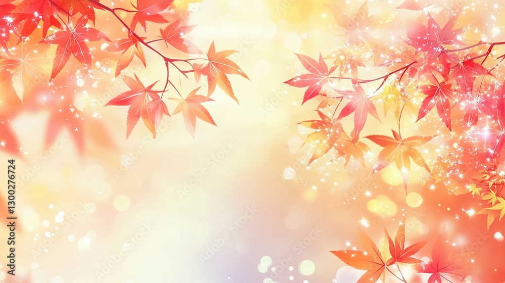 Autumn Maple Leaves: A Dreamy, Golden-Hour Illustration Autumn Maple Leaves: A Dreamy, Golden-Hour Illustration