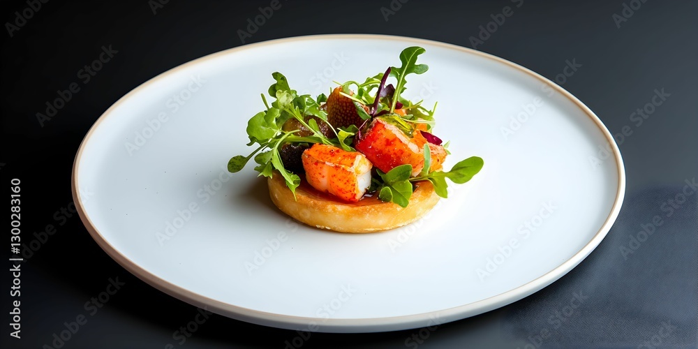 Seafood Tartlet with Arugula & Vegetable Seafood Tartlet with Arugula & Vegetable
