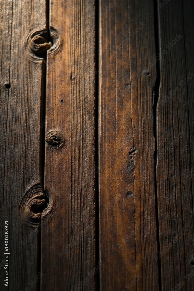 Rich Brown Wooden Planks with Knots and Grain Detail A Textured Background Image Rich Brown Wooden Planks with Knots and Grain Detail A Textured Background Image