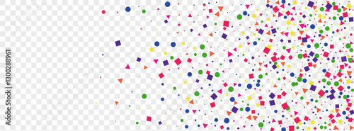 Multicolored Dot Background Transparent Vector. Circle Parade Illustration. Colorful Happy. Rainbow Confetti Prize. Geometric Banner Design.