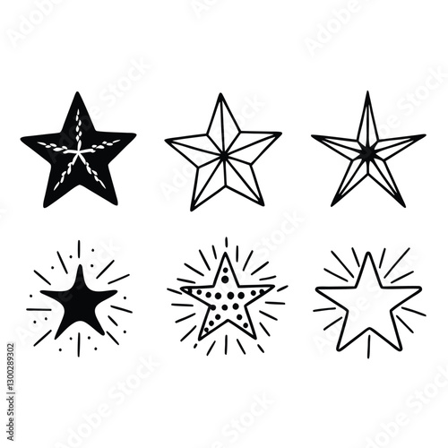 Wallpaper Mural black and white star icons Torontodigital.ca