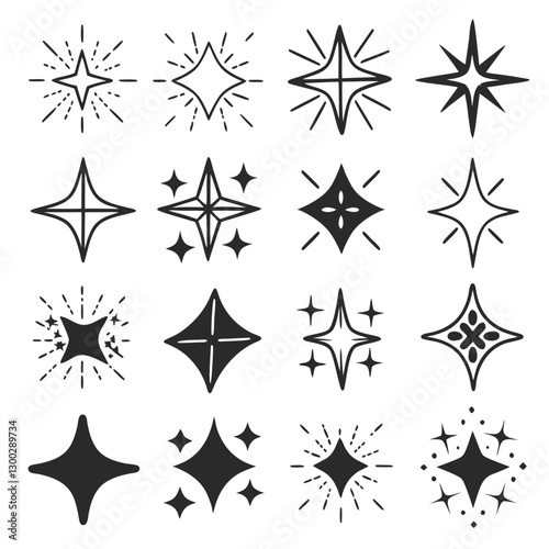 black and white star