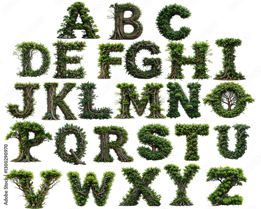 wilderness tree letter a to z set png wilderness tree letter a to z set png