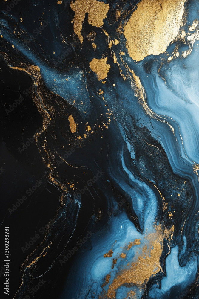 Black, blue and gold marble background Black, blue and gold marble background