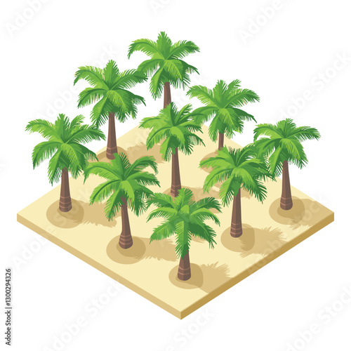 Isometric Tropical Palm Grove