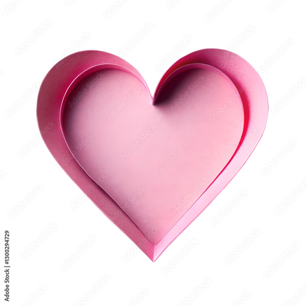 Heart of pink paper isolated on transparent background Heart of pink paper isolated on transparent background