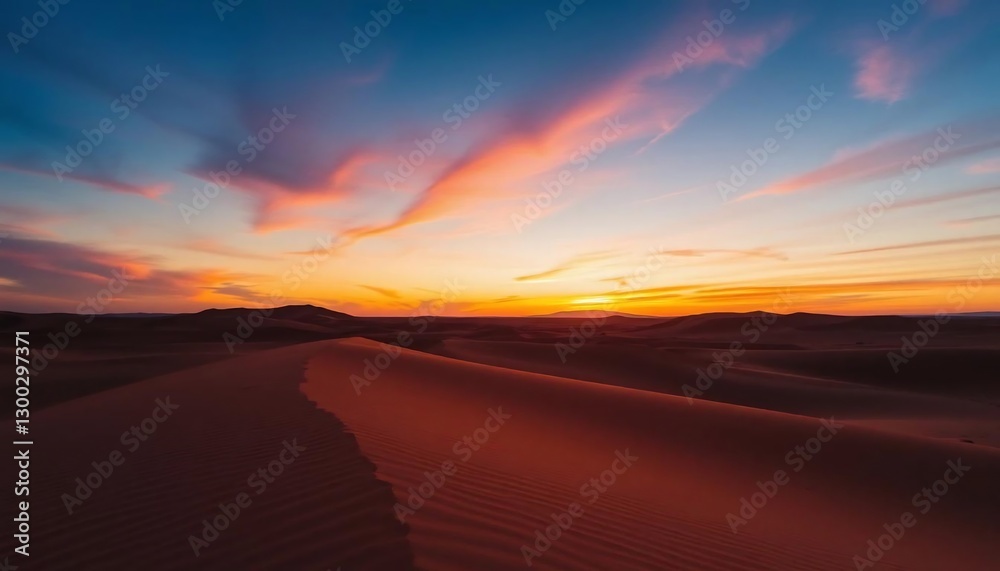 Desert Sunset: Vibrant Hues Painting the Sands Desert Sunset: Vibrant Hues Painting the Sands