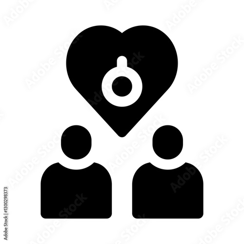 social bonding glyph icon