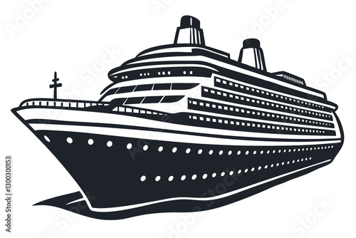 Cruise ship silhouette vector Art Illustration