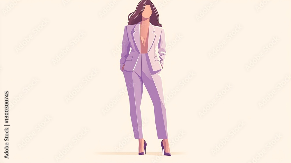 businesswoman in pastel purple structured suit with heels powerful look businesswoman in pastel purple structured suit with heels powerful look