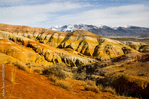 Landscape of Kizil Chin, a place called “Mars” in Altay mountains