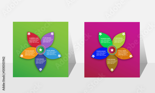 Set of infographic organizational charts for presentations elements data visualization vector design template and corporate reports. Can be used for steps, options, business process, workflow, diagram