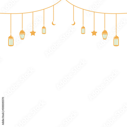 Islamic Hanging Lantern. Islamic Lantern for Ramadan and Eid Mubarak Celebration Design