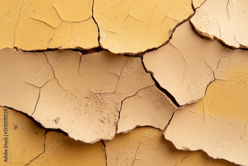 Cracked Earth Texture: Close-Up of Drought-Affected Soil with Deep Crevices