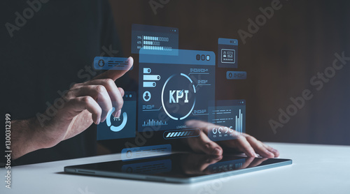 Business analytics dashboard interface. KPI.