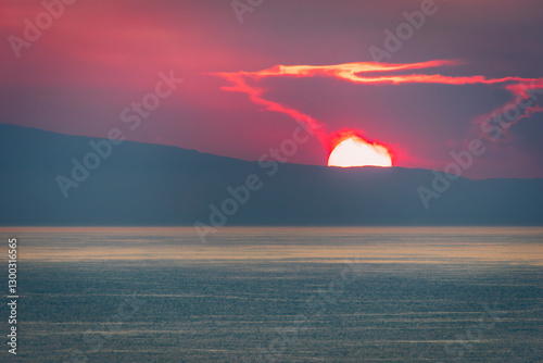 Fototapeta Naklejka Na Ścianę i Meble -  Alonissos, Sporades Islands Sunset.