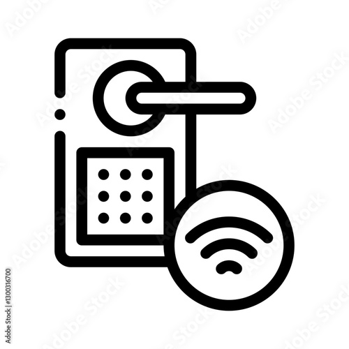 smart lock line icon