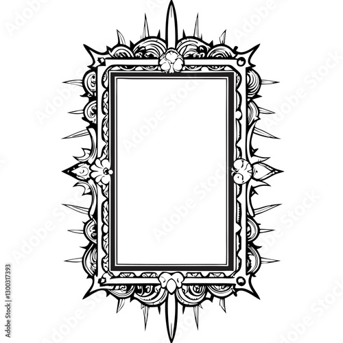 Gothic spiked ornate frame with intricate detailing