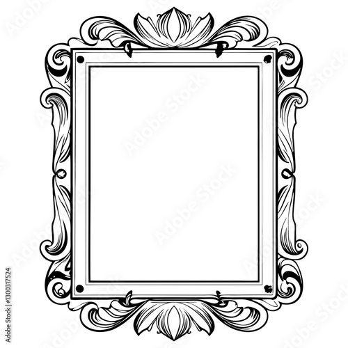 Luxurious baroque frame with ornate pattern