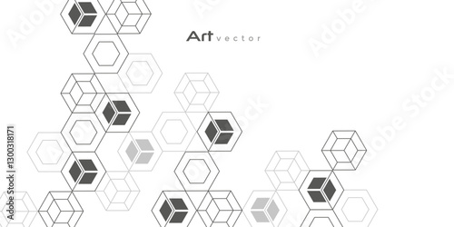 Abstract background of hexagons. Technological white background. Futuristic digital hi-technology banner. Vector illustration.
