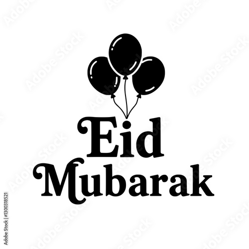 Eid Mubarak Celebration Balloons: Celebrate the joy and festivities of Eid Mubarak with this symbolic image, featuring elegant balloons and celebratory typography. 