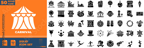 Carnival Solid Editable Icons set