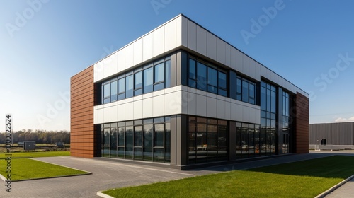 Wallpaper Mural Modern office building exterior with glass windows and metal cladding on a sunny day. Architecture and real estate concept. Torontodigital.ca