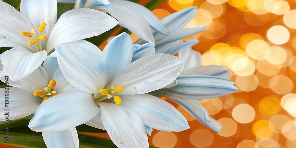 Fototapeta premium Selective focus on a blooming Siberian squill (Scilla siberica) with a shallow depth of field.